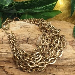Multi Strand Gold Chains Bracelet 7” 8” Layered